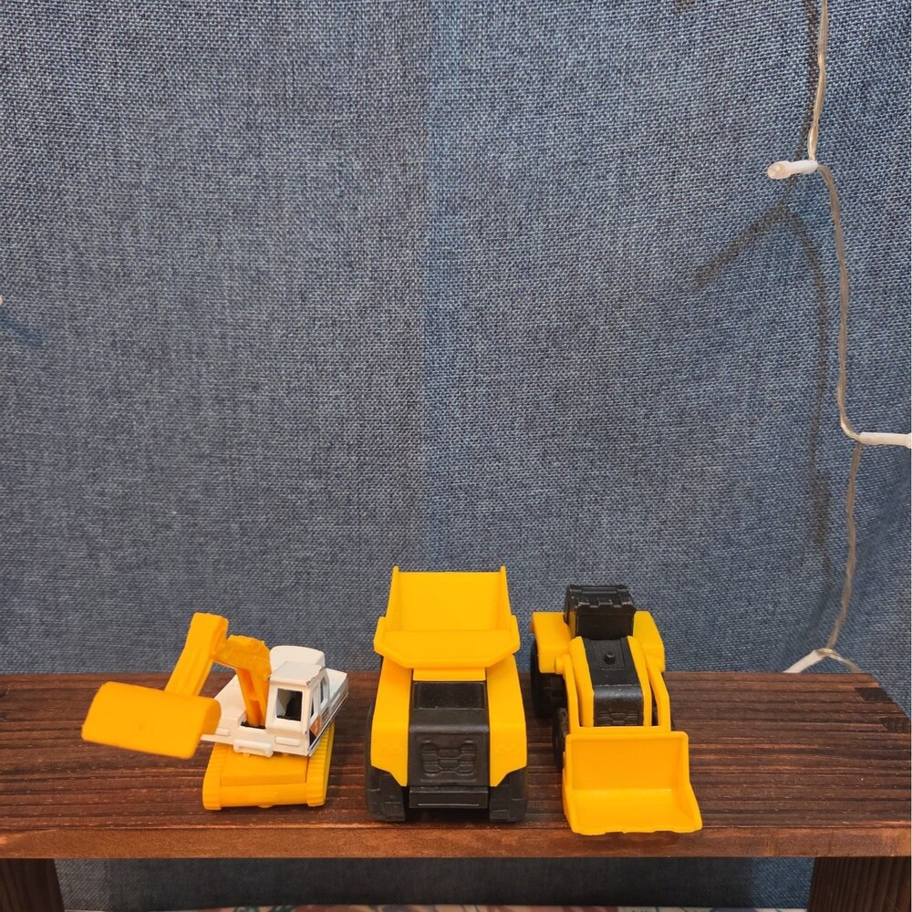 Mini Construction Vehicle Lot 3 Plastic Excavator Dump Truck